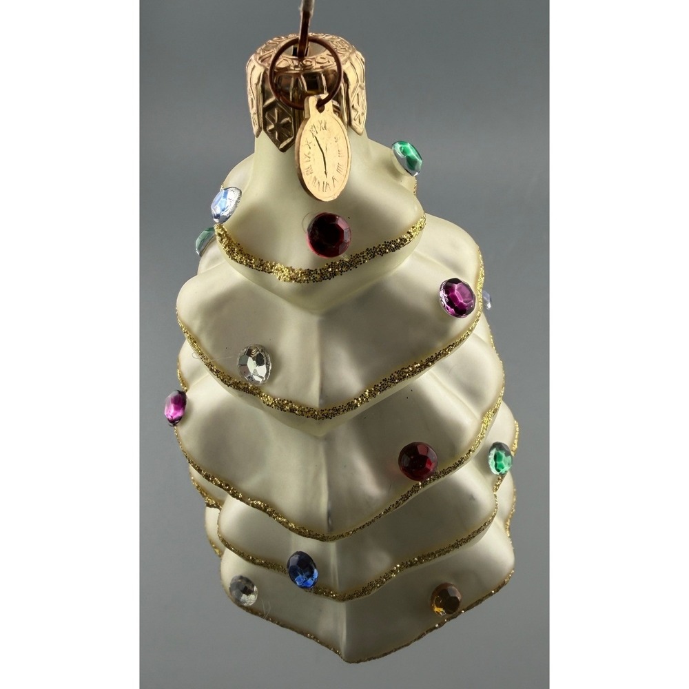 Vintage Department 56 Ornament  Christmas Tree Jeweled 3.75" Made in Poland